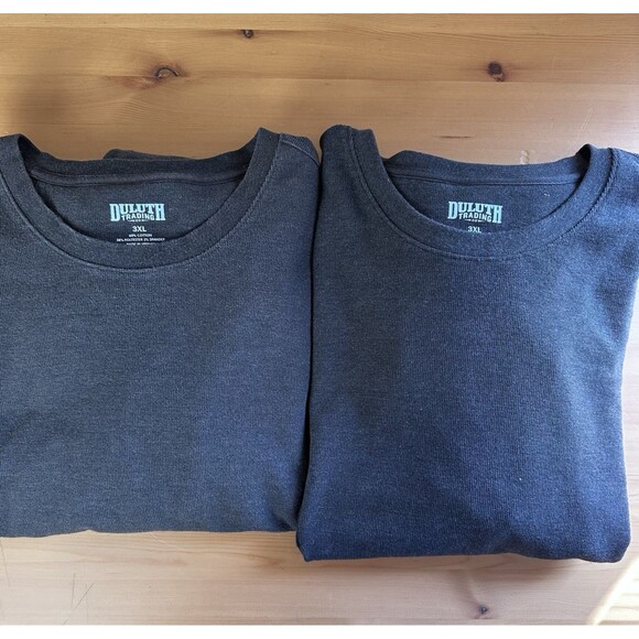Duluth Trading Co. Shirts Mens 3XL Gray Long Sleeve Thermals 2pc Set Longtail - Picture 1 of 6